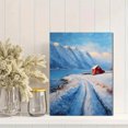 thumbnail image 2 of Red Cabin Winter Scenery Canvas Print, Snowy Landscape Wall Art for Living Room Bedroom Dining Room Office Cabin Home Decor, 2 of 8