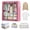 Pink, variant on E-Greetshopping Portable Closet Organizer, 67"x49"x18" Wardrobe Closet with 3 Hanging Rods, 6 Clothes Storage Organizer Shelves, Dustproof Non-woven Fabric Closet Storage,Silver