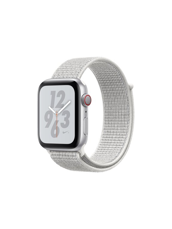 (Open Box) Apple Watch Nike Series 4 GPS, 44mm Silver Aluminum Case with Summit White Nike Sport Loop