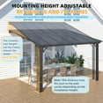thumbnail image 2 of AECOJOY 10' x 12' Wall-Mounted Hardtop Gazebo Outdoor Aluminum Pergola with Adjustable Height ​for Garden, Patio, Backyard-​Gray, 2 of 6