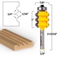 thumbnail image 2 of Triple Flute Furniture Trim & Molding Router Bit 1/4" Flutes - 1/4" Shank - Yonico 16161q, 2 of 2