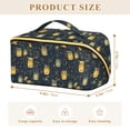 thumbnail image 4 of FORMRS Makeup Bag Travel Cosmetic Organizer for Women Fold Flat Zipper Pouch with Handle, Orange Fireflies Pattern, 4 of 8