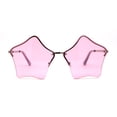 thumbnail image 1 of Womens Rimless Star Shape Hippie Groove Pimp Sunglasses Pink, 1 of 4