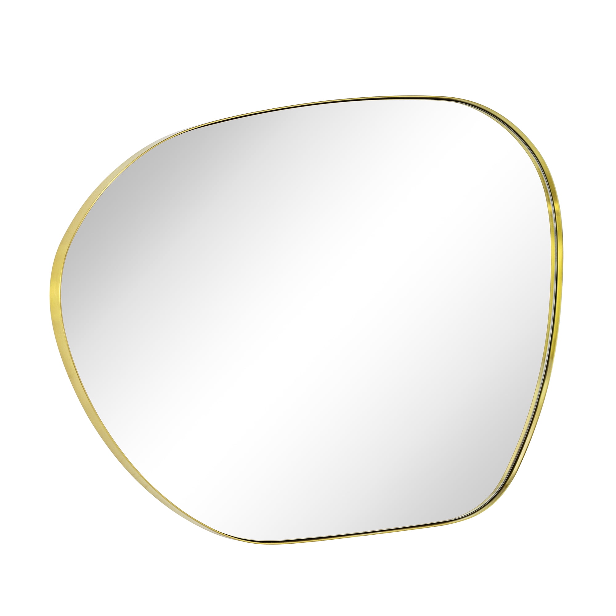 Contemporary and Farmhouse 22 x 30" Gold Metal Framed Asymmetrical Mirror Irregular Mirror