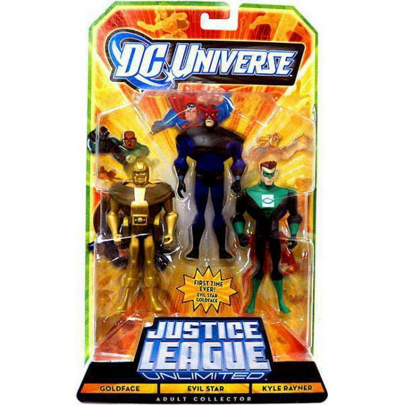 DC Universe Justice League Unlimited Goldface, Evil Star & Kyle Rayner Action Figure 3-Pack
