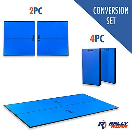 Rally and Roar Indoor Table Tennis Conversion Top with Net Set - 2 Piece Set  5/8” - Quick Set Up  Portable Tops  Space Saving Storage  Regulation Tournament Size - Family and Friend Game Room Fun