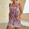 thumbnail image 2 of Amzcrzy Jumpsuits for Women Casual Summer Floral Shorts Overalls Jumpsuit Button Up Comfy Rompers Sleeveless Jumpers with Pockets S-3XL, 2 of 5