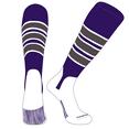 thumbnail image 1 of PEAR SOX OTC Baseball Softball Stirrup Socks (C, 5in) Purple, White, Graphite (M), 1 of 3