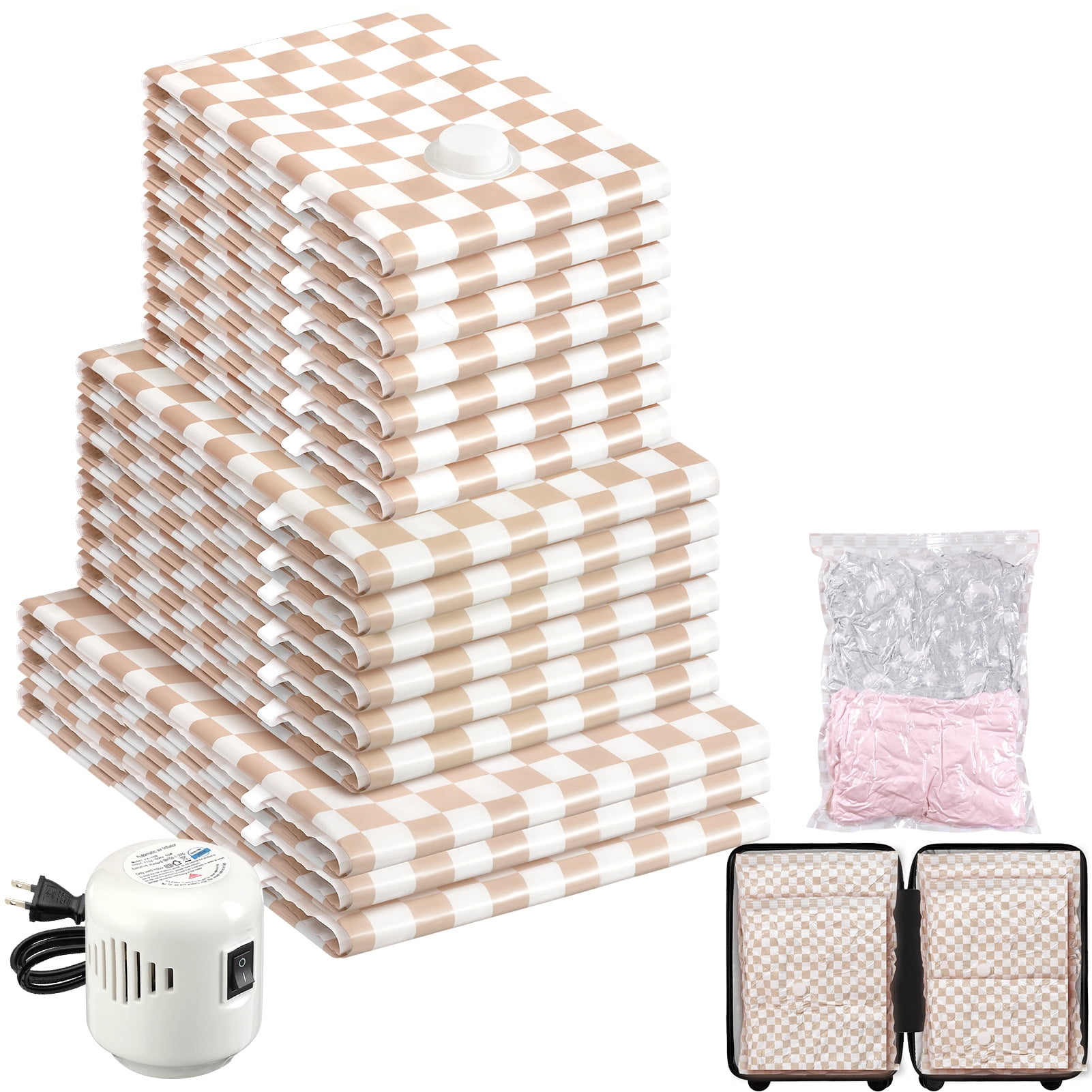 16pcs electric pump-Pink plaid