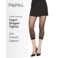 thumbnail image 2 of MeMoi Sheer Footless Capri Shaper Tights - Womens - Female, Large, Black, 2 of 8