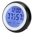 thumbnail image 1 of Reloj despertador electrónico digital táctil de forma redonda para el hogar con pantalla de temperatura y humedad., 1 of 14