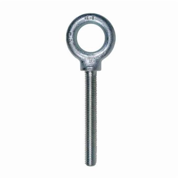 Eye Bolt With Shoulder, 5/8"-11, 4 in Shank, 1-3/8 in ID, Steel, Zinc Plated