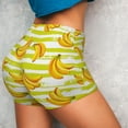 thumbnail image 4 of Lsque Bananas On A Striped Pattern High Waisted Biker Shorts for Women-Tummy Control Fitness Athletic Workout Running Yoga Gym Shorts,Moisture-Wicking-Small, 4 of 9