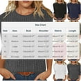 thumbnail image 3 of Funny Letter Print 3/4 Length Sleeve Shirts for Women Ribbed Knit Crewneck Casual Tees Tops Loose Business Casual Blouses, 3 of 6