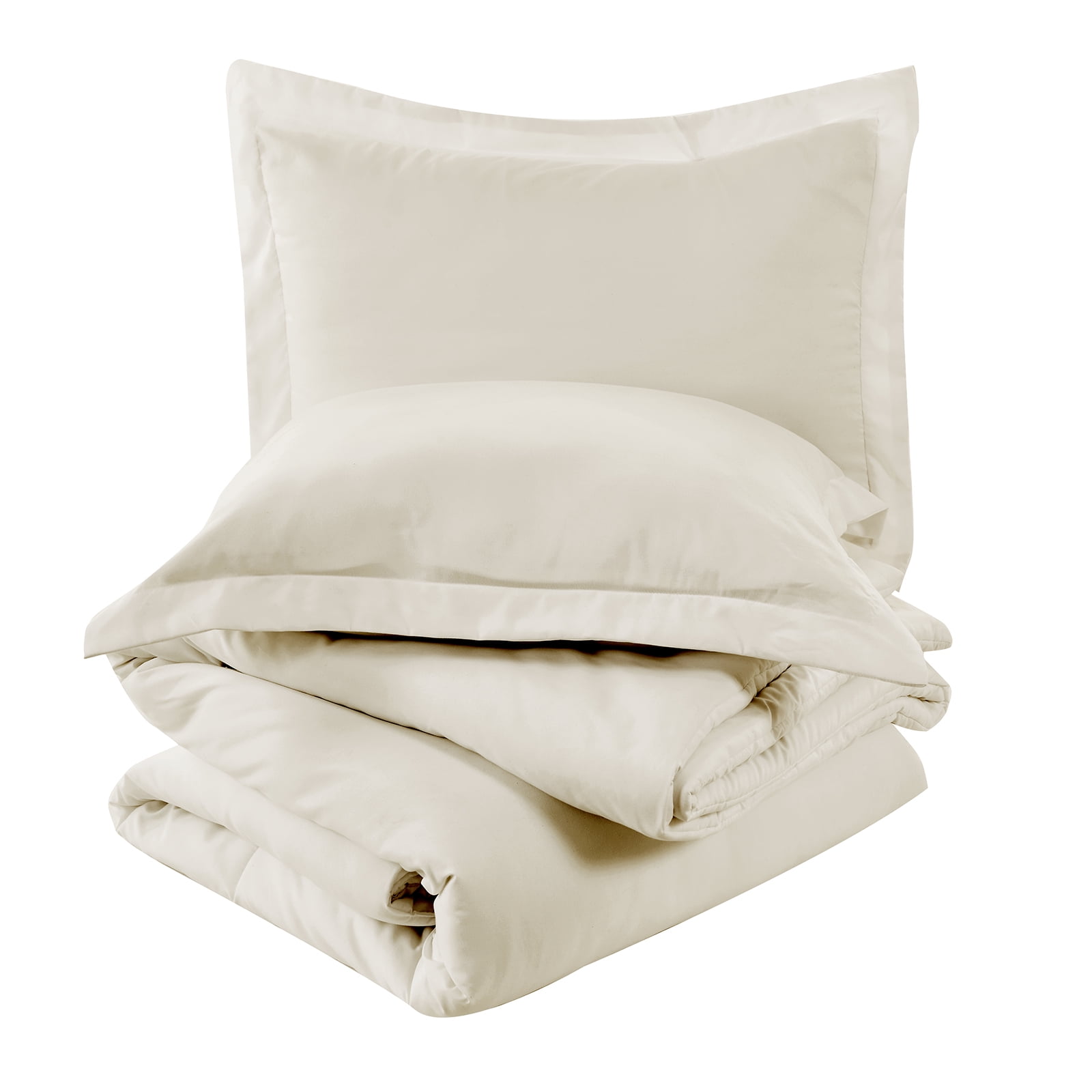 Hitime Ultra Soft Beige King Size Comforter Set 3 Pieces Gentle Down Alternative Bedding 1 Lightweight Comforter and 2 Pillowcases