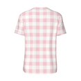 thumbnail image 3 of Rocae Pink Checkboard for Breathable Men's Baseball T-Shirt Fashionable Casual Baseball Jersey, Moisture-wicking Sportswear XX-Large, 3 of 9