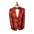 thumbnail image 2 of Mens 2 Button Red Floral Paisley Prom & Wedding Blazer By Alberto Nardoni Brand Designer, 2 of 3
