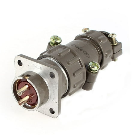 Front Flange Panel Mount Unique Bargains Panel Mount Flange Aviation Connector Plug Screw Fixing P20 2 Pin 500V 25A ()