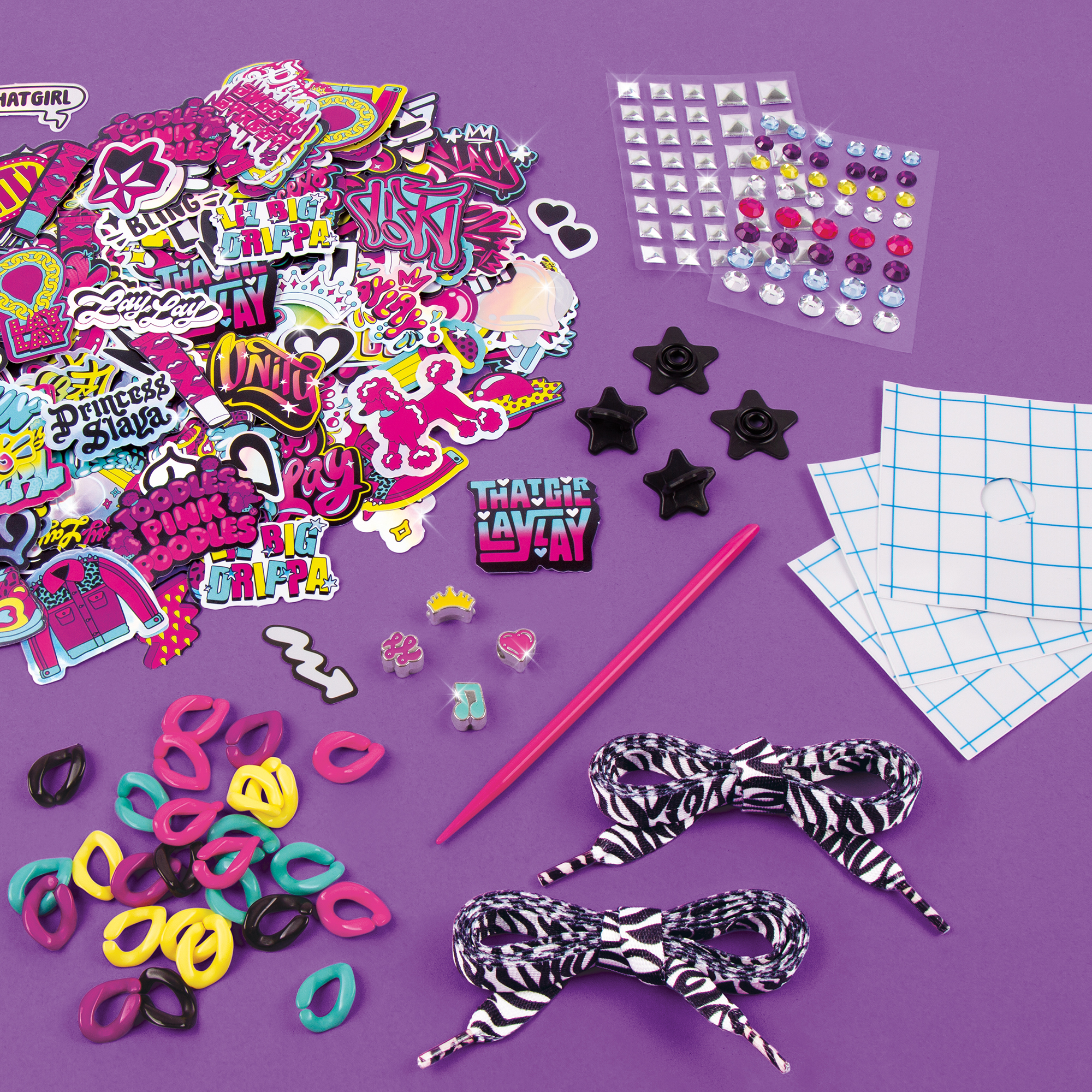 That Girl Lay Lay: Sticker Chic Shoe Stickers - Includes Shoelaces, Links & Charms, Nickelodeon, 204 Removable Stickers, Decorative Shoe Art, Tweens & Girls Ages 8+