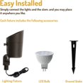 thumbnail image 4 of 4W Landscape Spotlights (2-Pack) | Low Voltage Outdoor Spot Lights - 12V 3000K Outdoor LED Spotlight | Landscape Spotlight for House Lighting Tree Lighting | MR16 4W LED Bulb (Bronze), 4 of 7