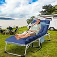 thumbnail image 5 of ABORON Camping Cots for Adults, Tanning Chair with Face & Arm Holes, 5- position Adjustment Down Tanning Beach Chaise Lounge Cot, Folding Bed with 2-Sides Mat & Pillow, 5 of 13