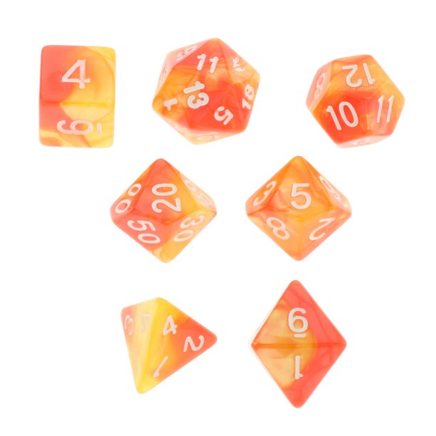 7 Uds Dados Digitales De Varios Lados D4 D6 D8 D10 D12 D20 Para Juegos De Mesa Juguetes Accesorios Rojo Amarillo Sunnimix Dados de juego de mesa