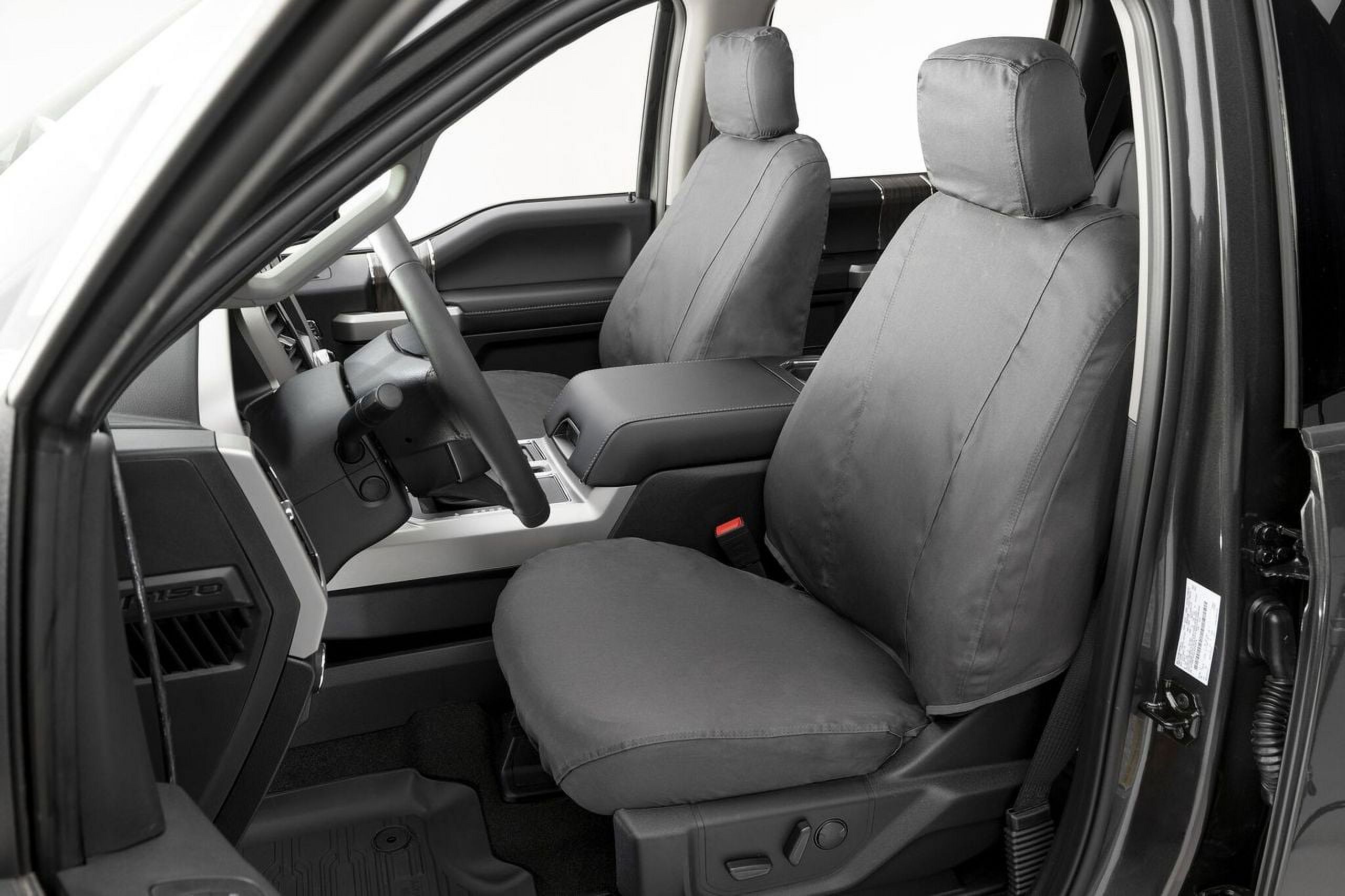 Covercraft SeatSaver Front Row Custom Fit Seat Cover for Select Cadillac/Chevrolet/GMC Models - Polycotton (Grey) Fits select: 2011 ,2013 CHEVROLET SILVERADO K1500 LT - image 2 of 2