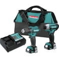 thumbnail image 1 of Kit combinado de destornillador inalámbrico y destornillador de impacto de 12 V Makita, 1 of 9