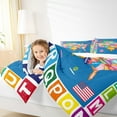 thumbnail image 4 of Feelyou Cartoon American Map Full Size Comforter Sets, Colorful Geoemtric Bedding Comforter Set, Teen Boy Girl Kid Bedding Sets, Super Cozy Room Decor, 3pcs, 4 of 8
