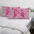 thumbnail image 4 of Pink Ribbon Throw Pillow Covers, Wings Romantic Love Heart Flowers Retro Country Soft Breathable Pillow Cases with Invisible Zipper, Toddler Pillowcases for Couch Bed Sofa Chair 12x20 Inches, 4 of 9