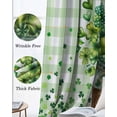 thumbnail image 3 of St. Patrick's Day Blackout Curtains for Bedroom Living Room Darkening Curtains 63 Inches Long Spring Botanical Clovers Coin Green Check Window Curtain 2 Panels Set Window Treatment Drapes 52"x63", 3 of 9