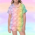 thumbnail image 2 of Luvoko Pyjamas pour Enfants Mode Imprimée Bouton Bas Col Rabattu Manches Courtes Ensemble de Pyjamas Shorts Bébé Corail Peignoir pour Enfants Fille Chaud Robe d'Hiver Chemises pour Tout-Petits Filles 4t Robe pour Enfants Tout-Petits, 2 of 4