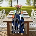 thumbnail image 4 of Table Runners 108 Inches Long Dress Scarves, Navy Blue Black Geometric Farmhouse Coffee/Dining/Kitchen Table Runner for Living Room, Modern Art Abstract Grey Line 13x108 Inch, 4 of 9