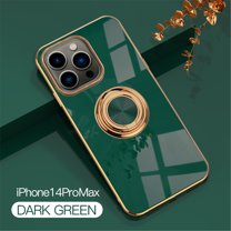 Tarise for Apple iPhone 14 Pro Max Case with Ring Holder, iPhone 14 Pro Max Cover, Kickstand Magnetic Plating Frame TPU Shockproof Anti-Scratch Girls Women Men Case for Apple 14 Pro Max, Darkgreen