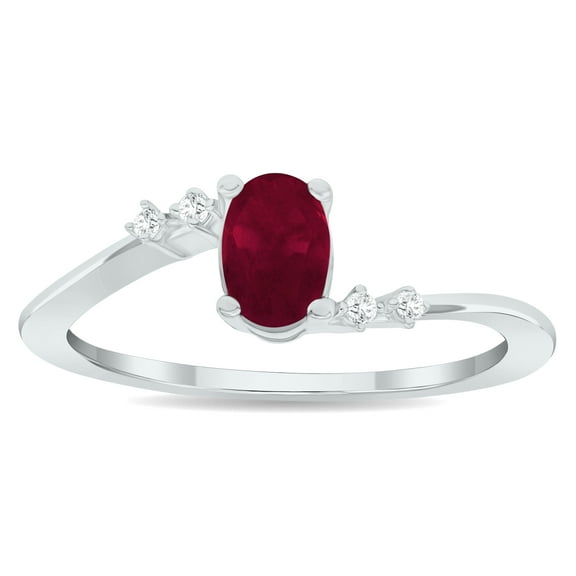 SZUL Women's Ruby and Diamond Tierra Ring in 10K White Gold