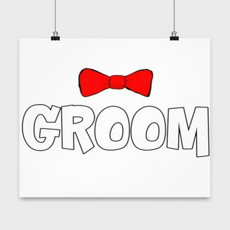 Wedding Poster, Groom, Bachelor Wall Art Gift, White 13x13in Poster