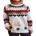 thumbnail image 1 of Chandail de Noël pour Femmes en Tricot, Chandail à Manches Longues, Col Rond, Hauts d'Hiver Elk, 1 of 9