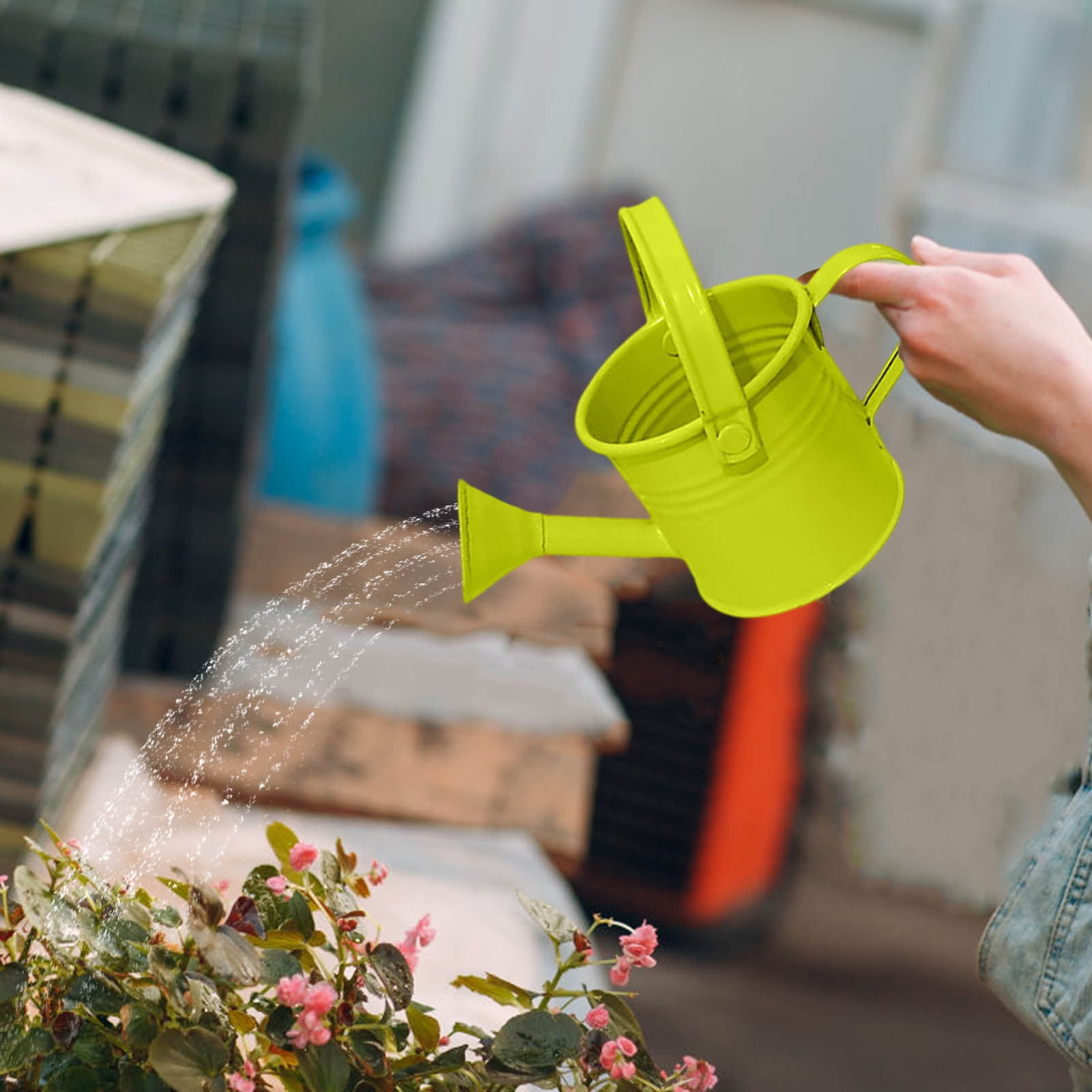 Metal Watering Can for Flower Watering Pot with Long Spout, Portable for Indoor and Outdoor Care, Home Garden Tool, Balcony, Patio, Greenhouse