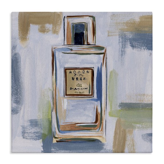 Stupell Industries Cosmetics Bottle Brush Strokes Fashion Painting Wrapped Canvas Art Print Wall Art, 17 x 17