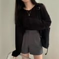 thumbnail image 5 of ZHUANQING Spring Women Long Sleeve Solid Casual Pullovers V-Neck Loose Knitted Sweaters For Women Streetwear Sweater 2024, 5 of 5
