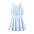 thumbnail image 5 of Toddler Swimsuit Girl Tankini Wide Straps Crew Neck Multi Color Print Sleeveless And Swim Skirt Bikini Beach Bathing Suits for Girls Blue 12 Years-13 Years, 5 of 6
