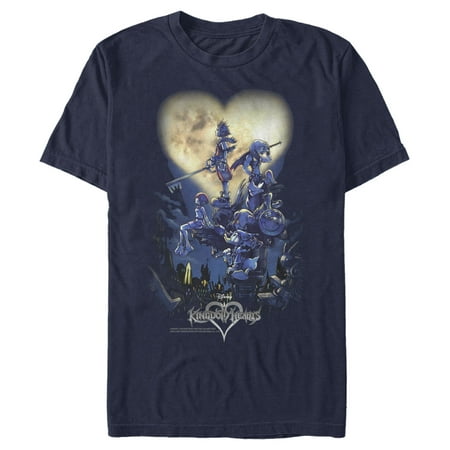 Men's Kingdom Hearts 1 Box Art Graphic Tee Navy Blue Large