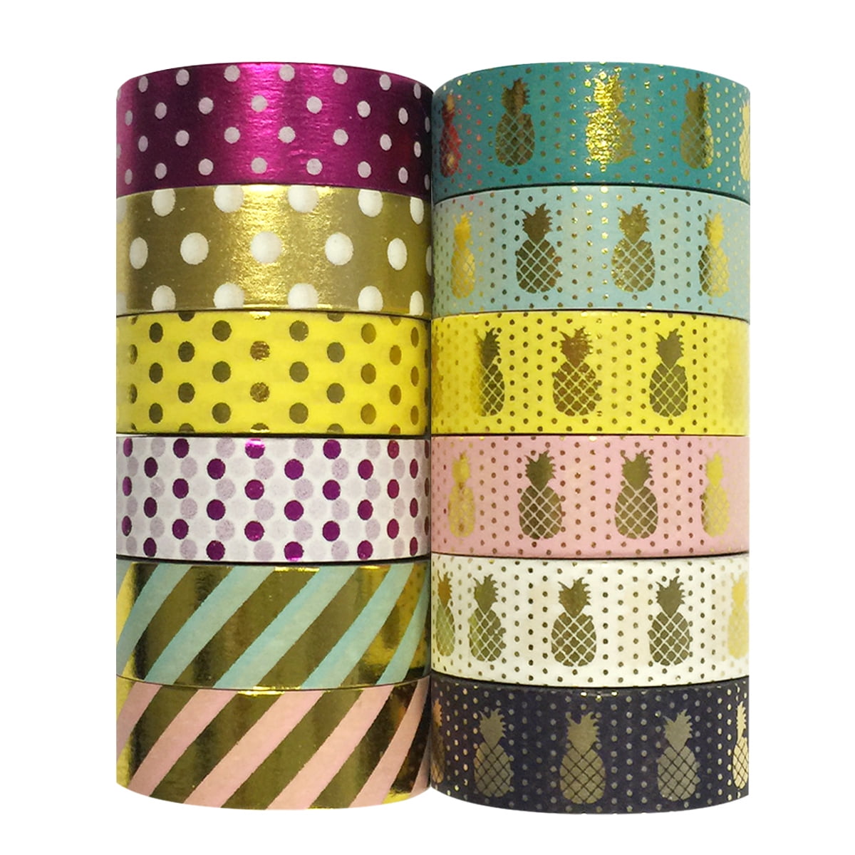 Wrapables® Washi Tapes Decorative Masking Tapes, Set of 12, ADSET55