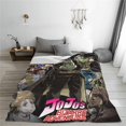 thumbnail image 5 of JoJo''s Bizar#re Adven-ture Fleece Blanket Soft Cozy Throw Blanket 60x80, Lightweight Fuzzy Comfy Flannel Blanket Warm Plush Throw Blankets for Couch, Sofa, Bed, 5 of 6