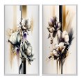 thumbnail image 2 of Designart "White Orchid on Golden Beige Canvas I" Orchid Framed Wall Art Set Of 2 - White Floral Frame Gallery Set For Office Decor, 2 of 7