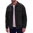 thumbnail image 4 of Men's Casual Lapel Button Long Sleeves Trucker Jacket for Everyday Wear M Black, 4 of 6