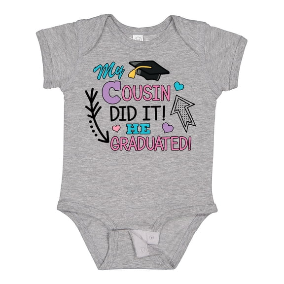 Inktastic My Cousin Graduated with Cap and Arrows Girls Baby Bodysuit