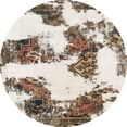 thumbnail image 1 of Ahgly Company Indoor Round Abstract Brown Abstract Area Rugs, 8' Round, 1 of 6