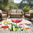 thumbnail image 4 of Round Rugs 7Ft, Spring Floral Round Area Rug Washable Indoor Throw Carpet, Rustic Tulip Butterfly Botanical Summer Large Non Slip Circle Rug for Dining Room Playroom Home Decor Aesthetic, 4 of 8