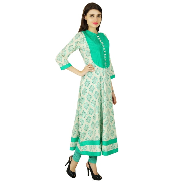 Phagun Kurta en Rayonne Ethnique de Designer Kurti Décontractée Damassé Tunique-Robe pour Femmes